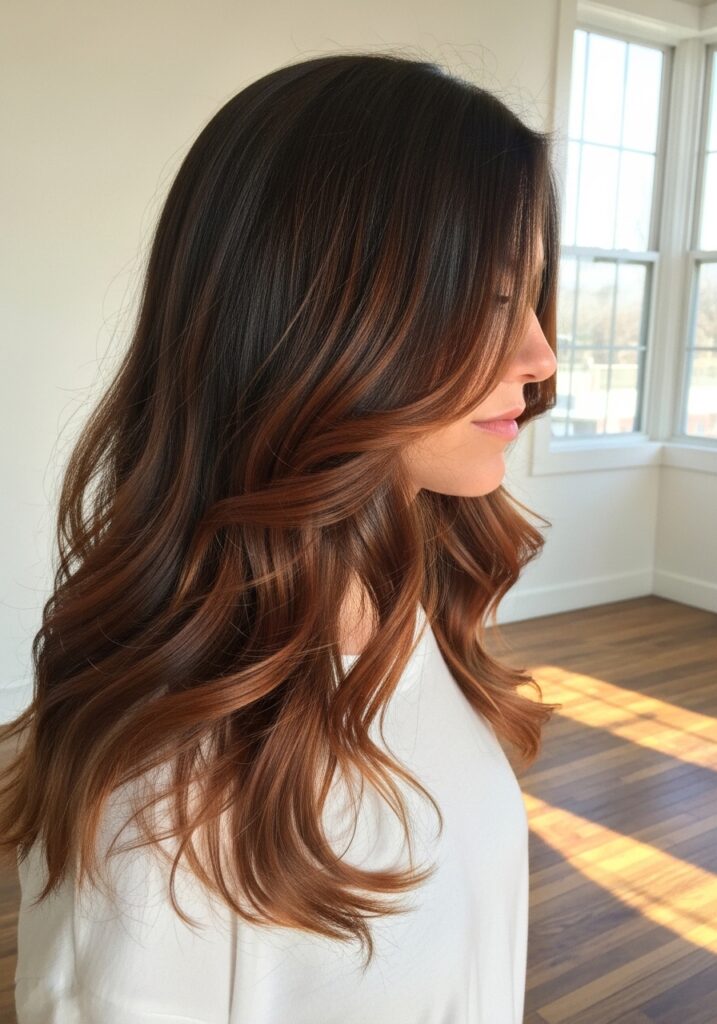 Auburn Balayage Layers hair color