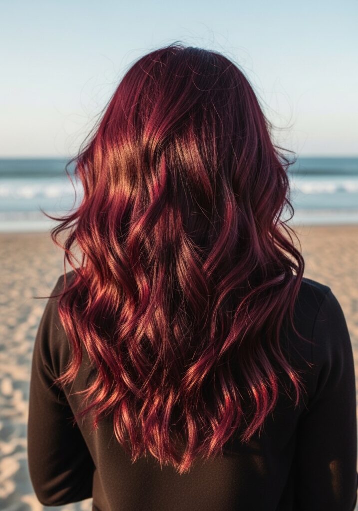 Burgundy Beach Waves