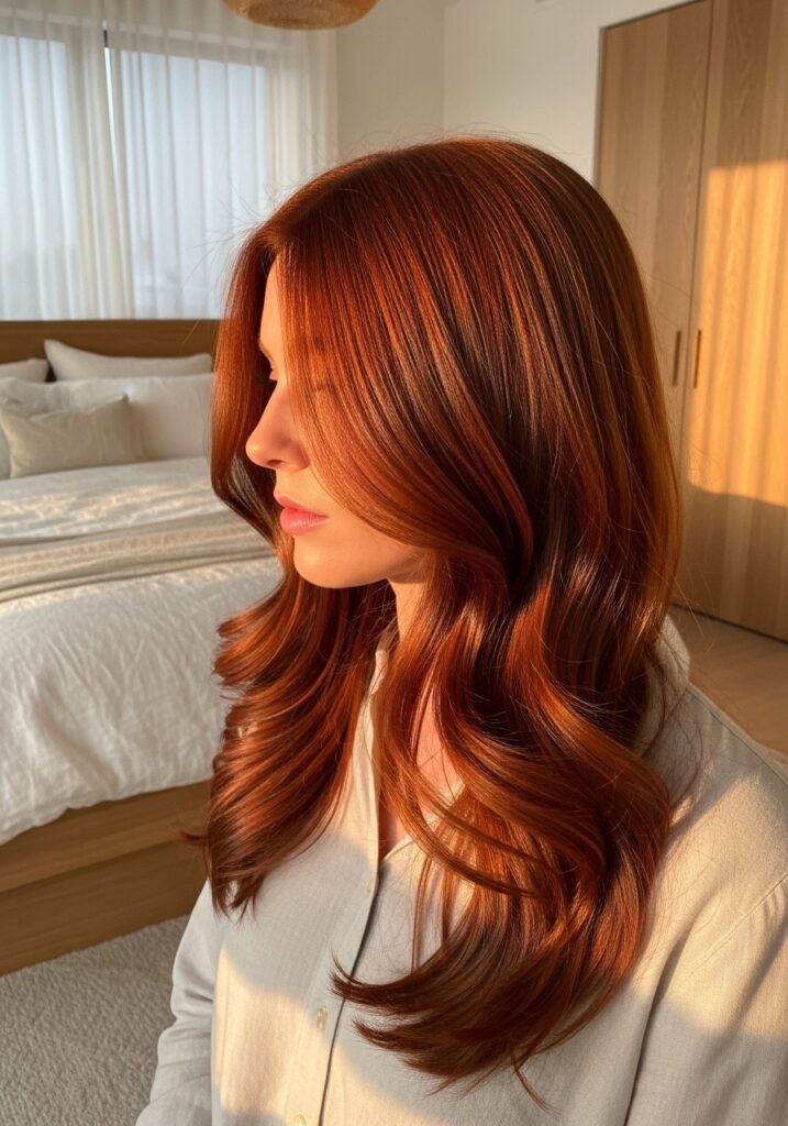 Copper Sunset Waves hair color