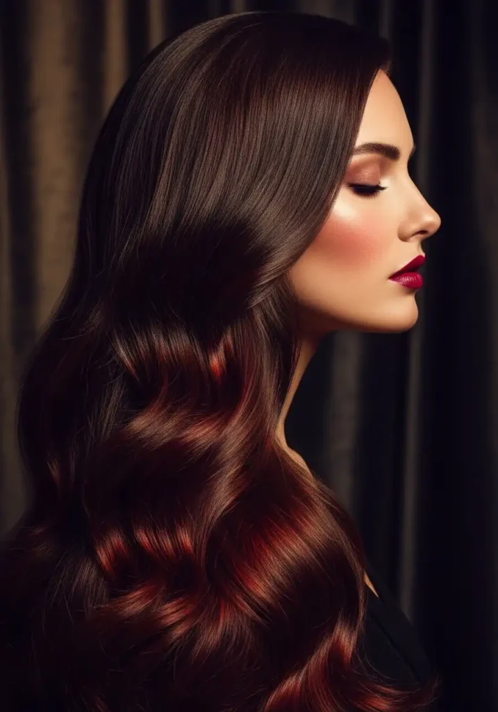 Burgundy Kissed Brunette