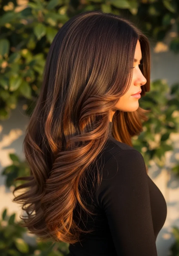 espresso to chestnut fade