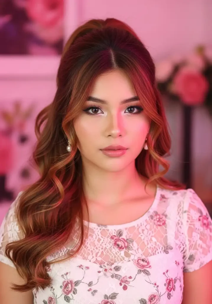 Half-Up Curled Style