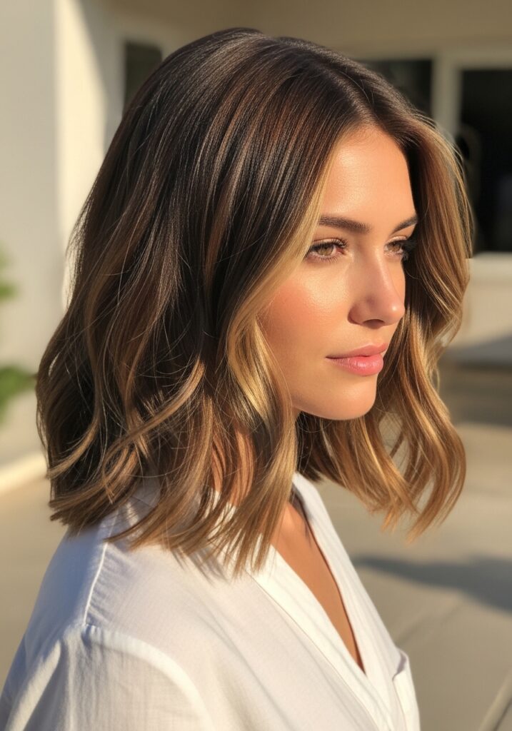 Honey Highlighted Lob