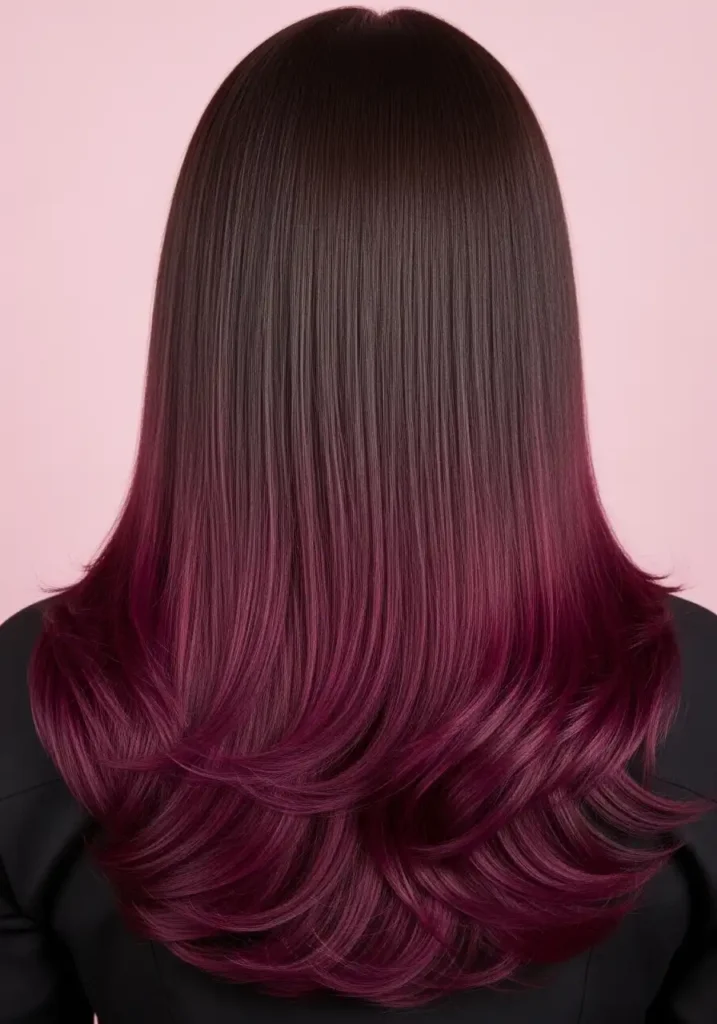 Plum Burgundy Ombre