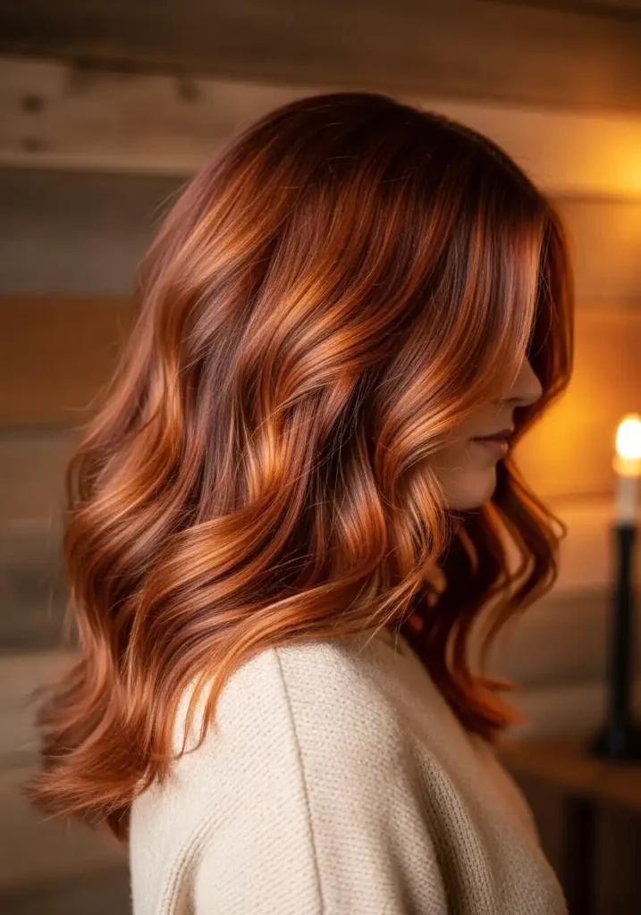 Rustic Auburn Waves