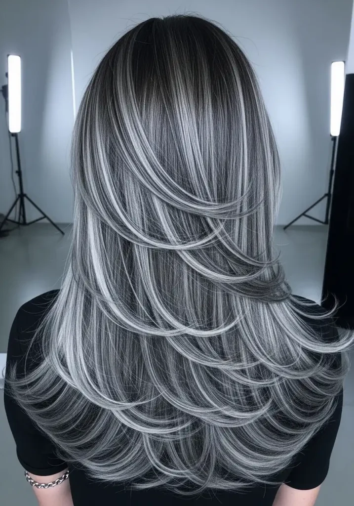 Silver Kissed Brunette