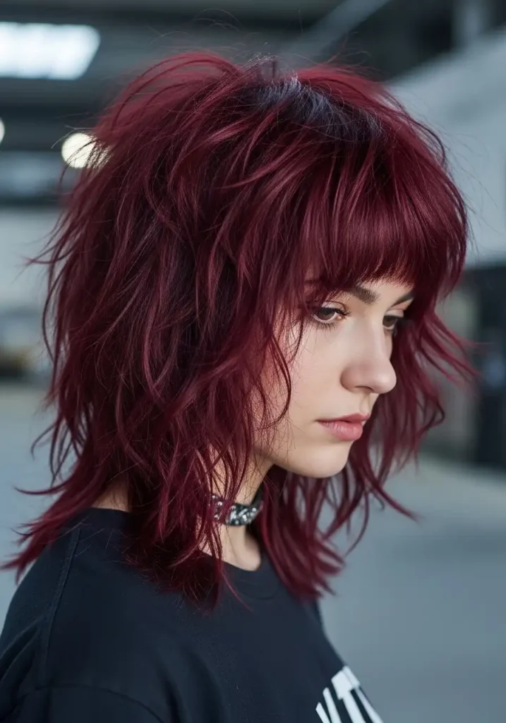 Velvet Burgundy Wolf Cut