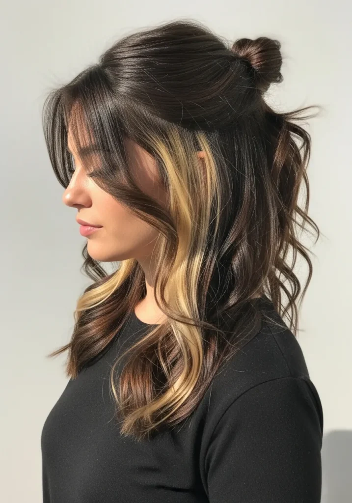 010_10-PEEKABOO-BLONDE-HIGHLIGHTS-Brunette-hair-styled