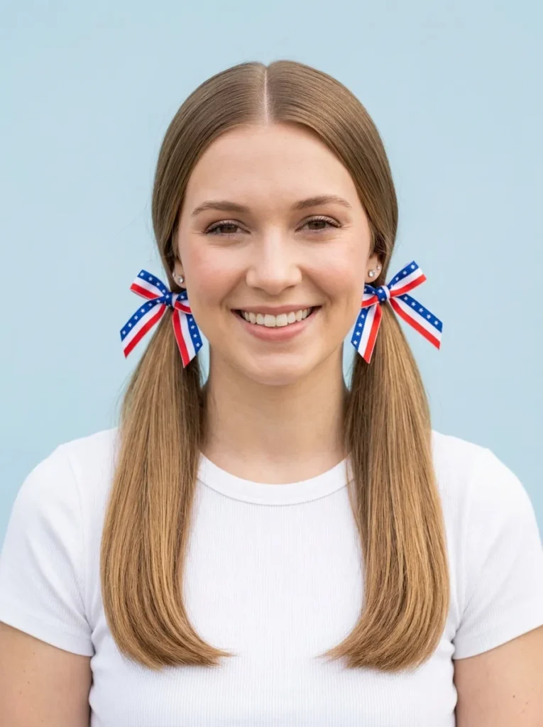 American Flag Pigtails