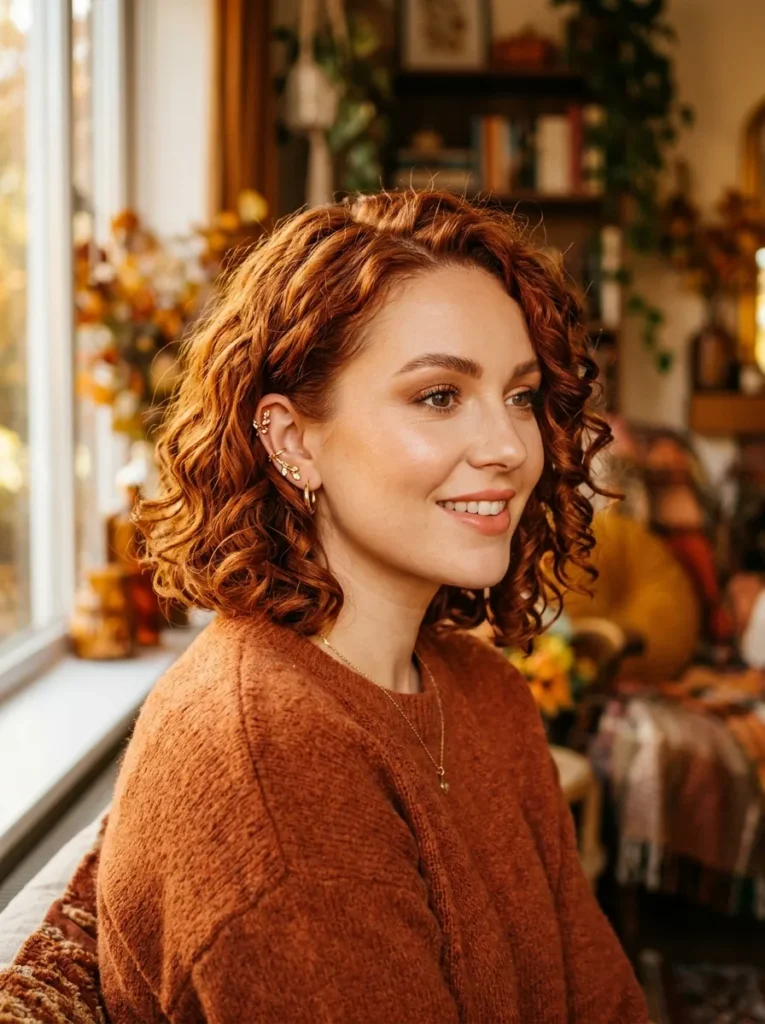 Auburn Curly Bob