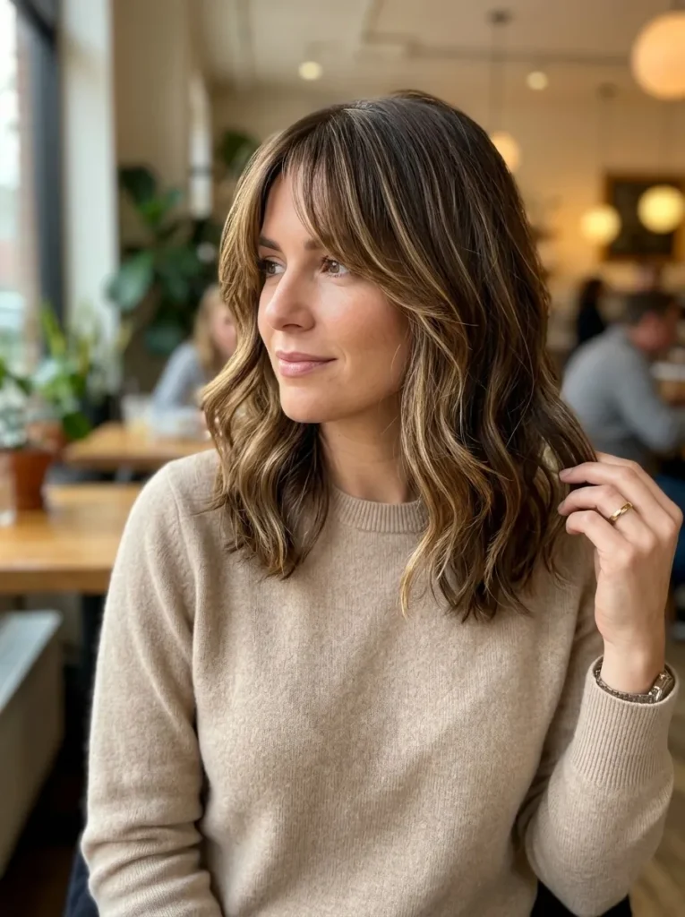 Balayage Curtain Bangs
