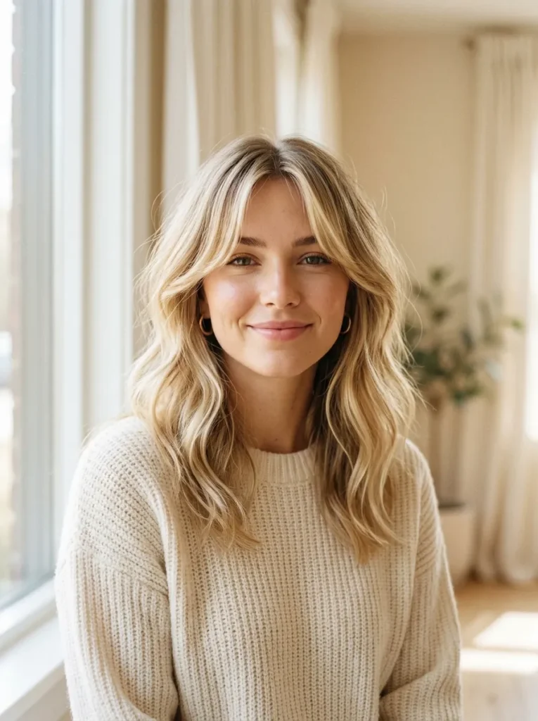 Blonde Curtain Bangs
