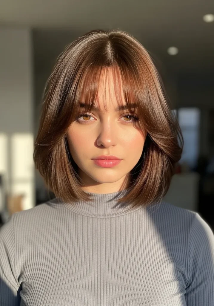 Bob with Curtain Bangs