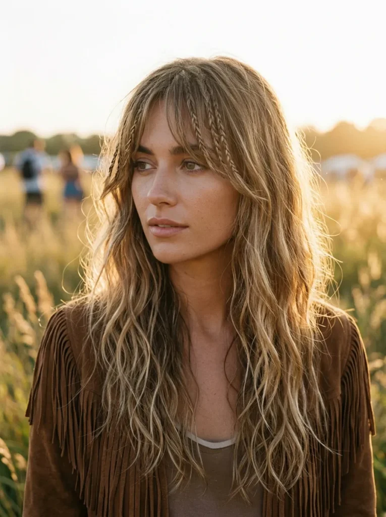 Braided Curtain Bangs