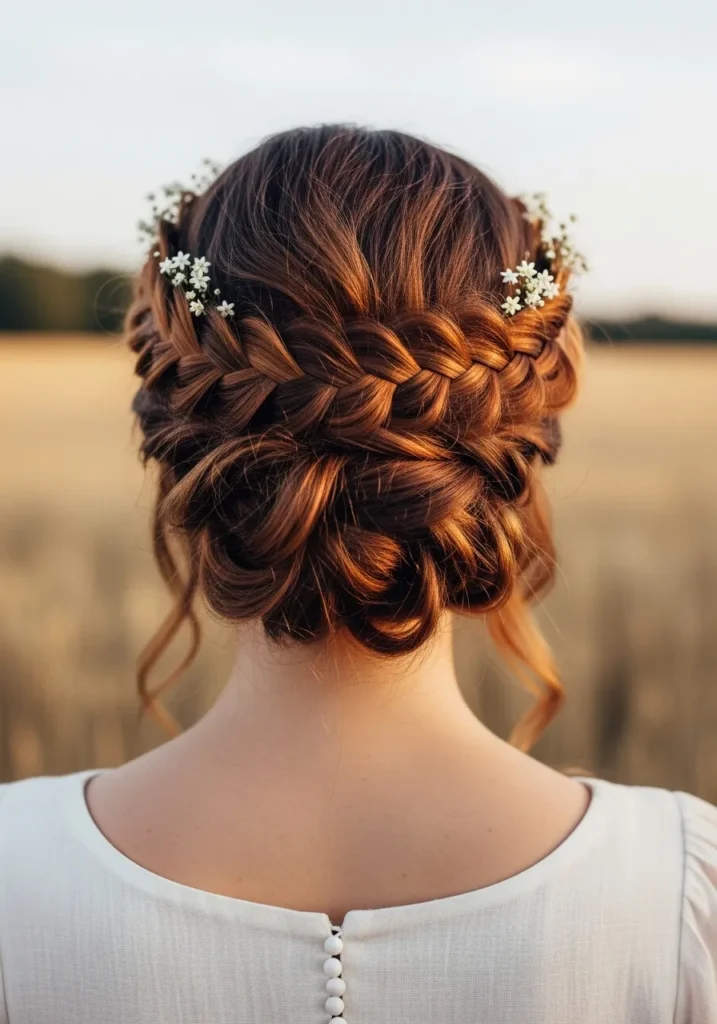 Braided Halo Updo