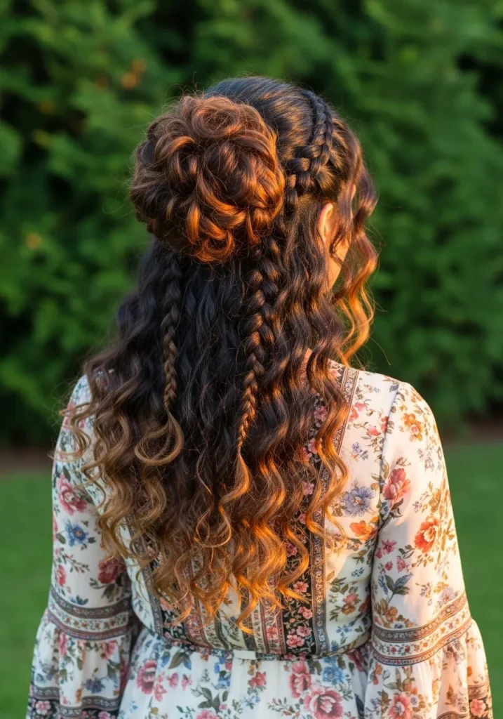 Braided Curly Bun