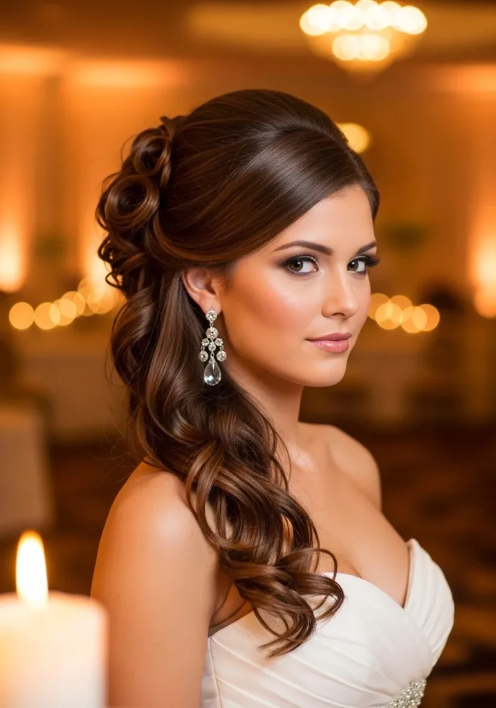 Cascading Curls Updo