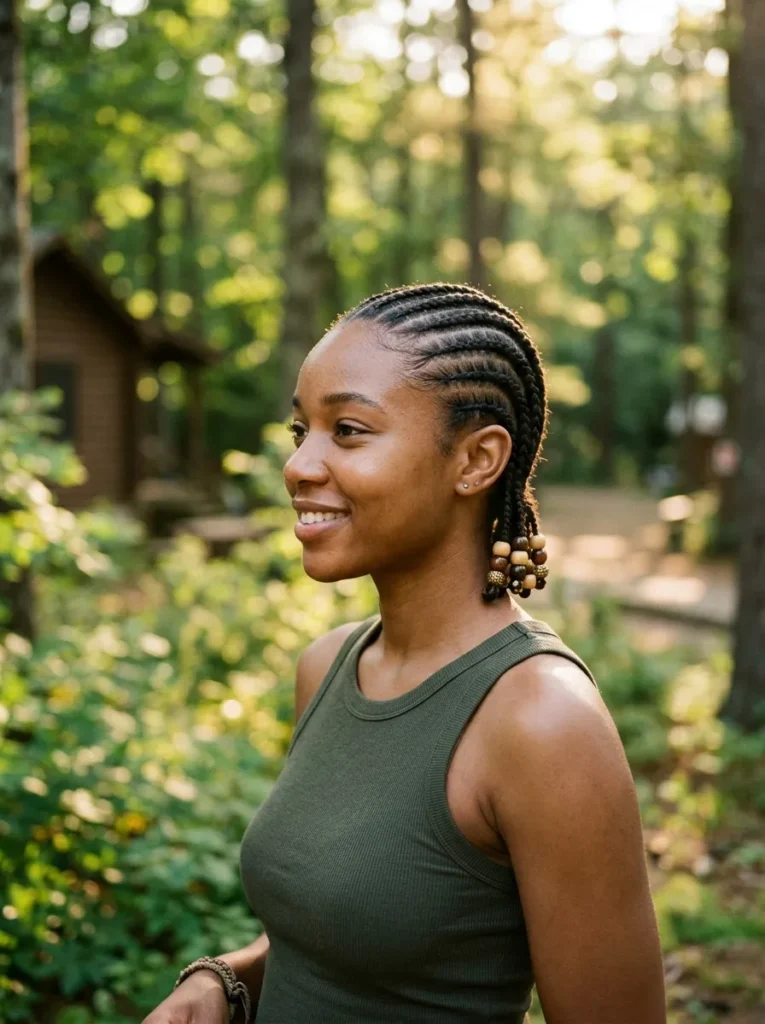 Cornrow Pulled Back
