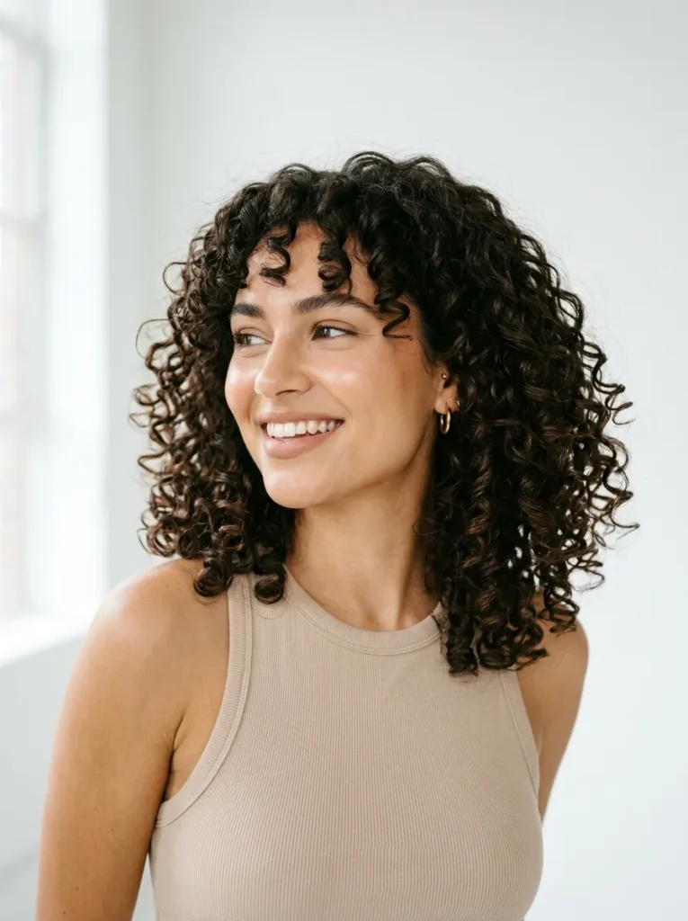 Curly Collarbone Lob