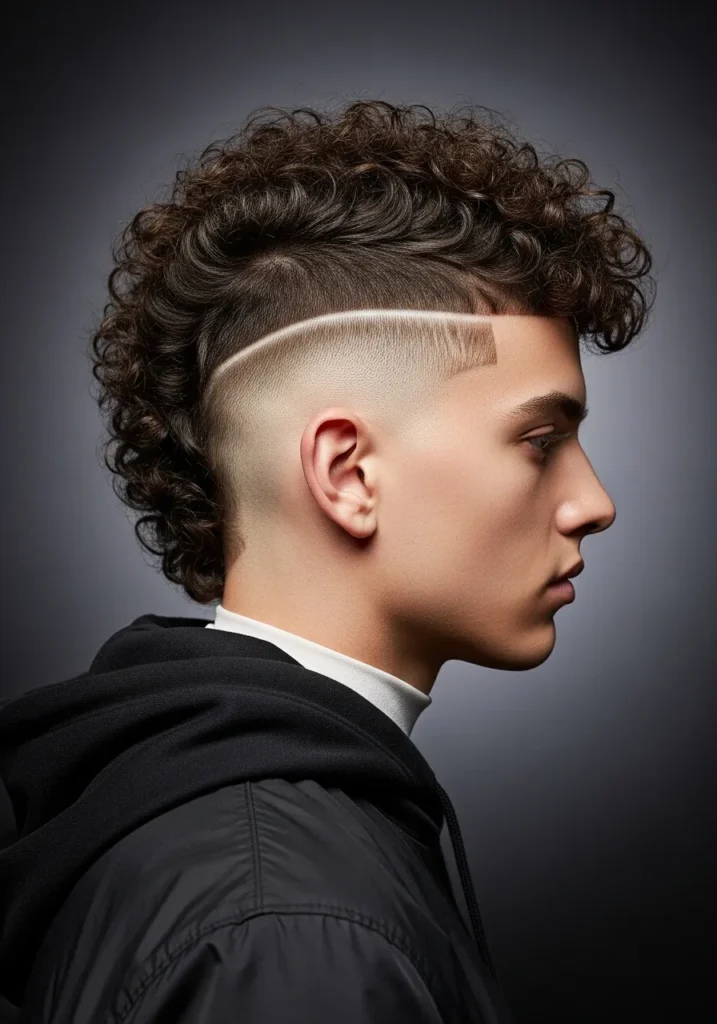 Curly Mohawk Fade