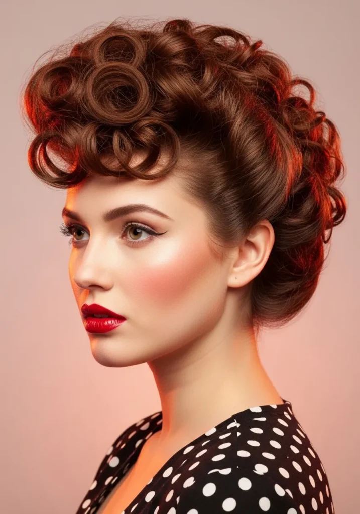 Curly Pompadour Updo