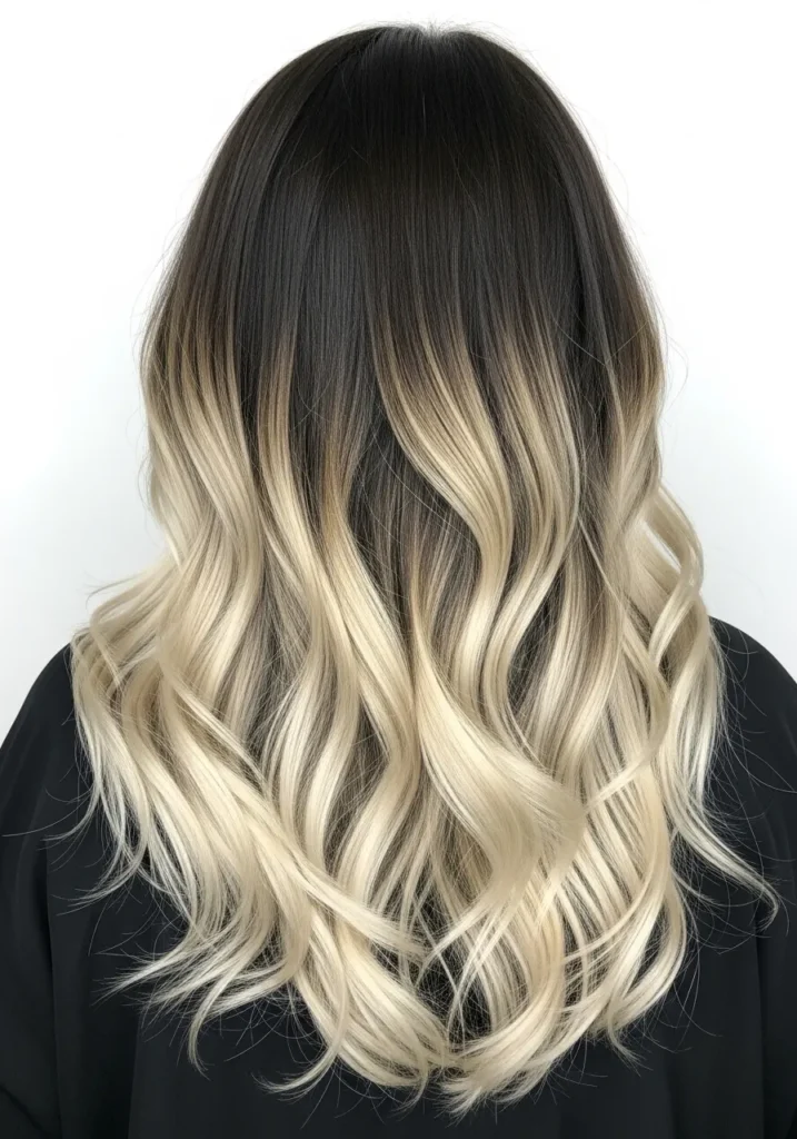 Dark Roots with Blonde Ombre Balayage