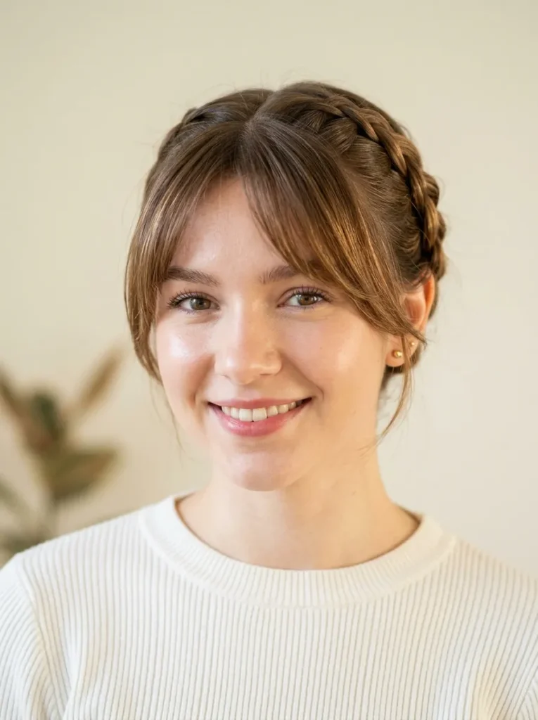 Dutch Braid with Bangs