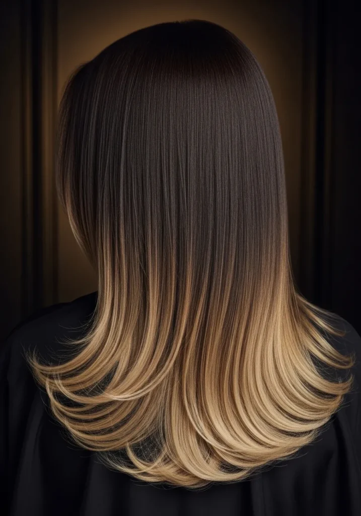Espresso Base with Blonde Balayage Tips