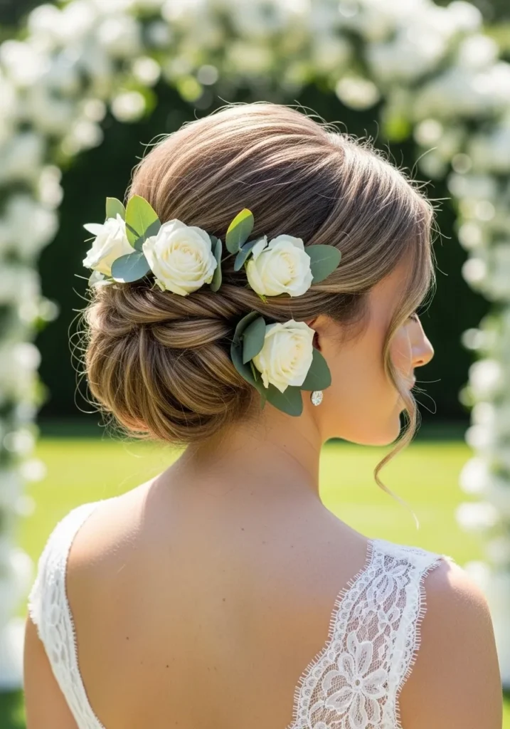 Floral Pinned Updo