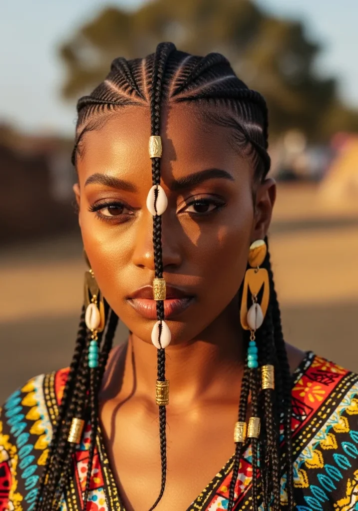 Fulani-Inspired Braids with Beads