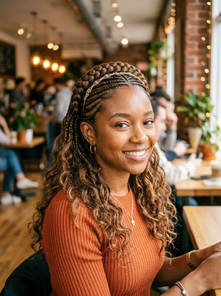 Half-Up Cornrows