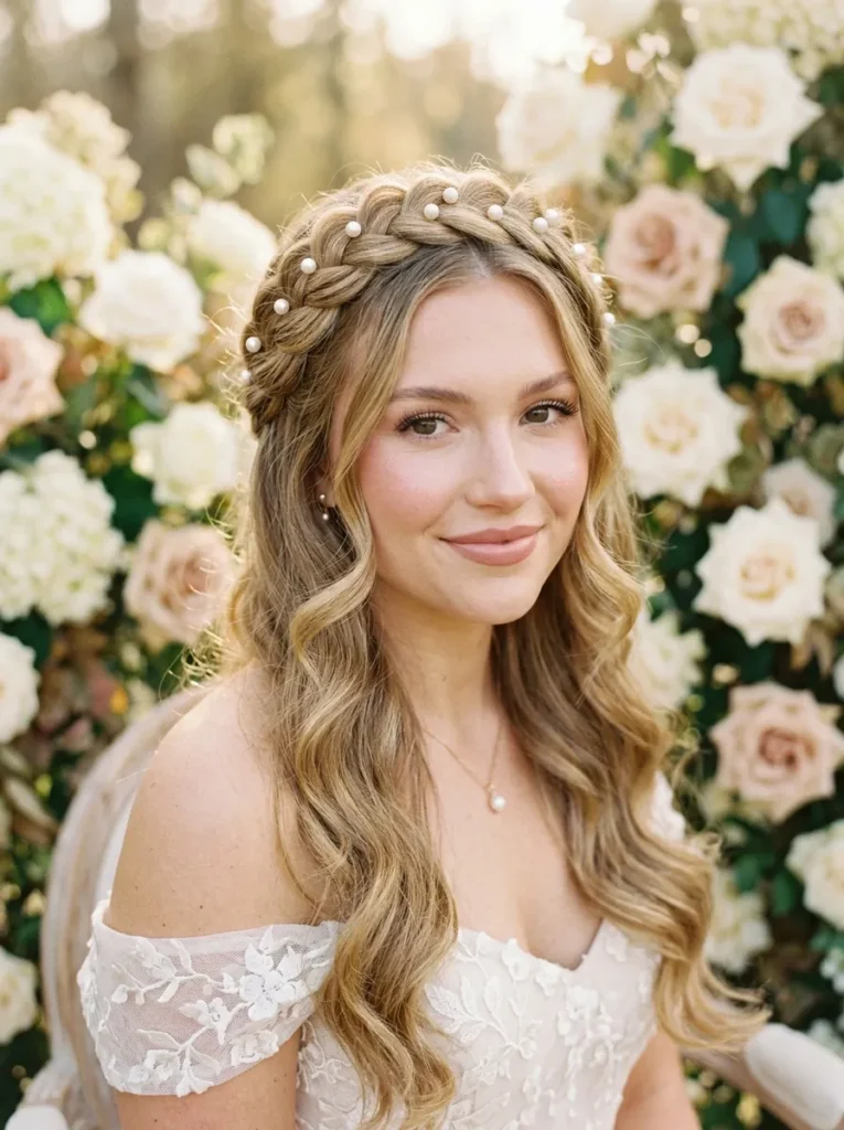 Half-Up Curled Crown