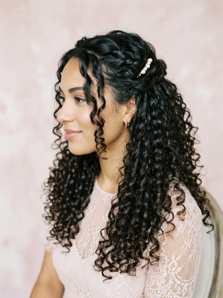 Half-Up Curly Crown