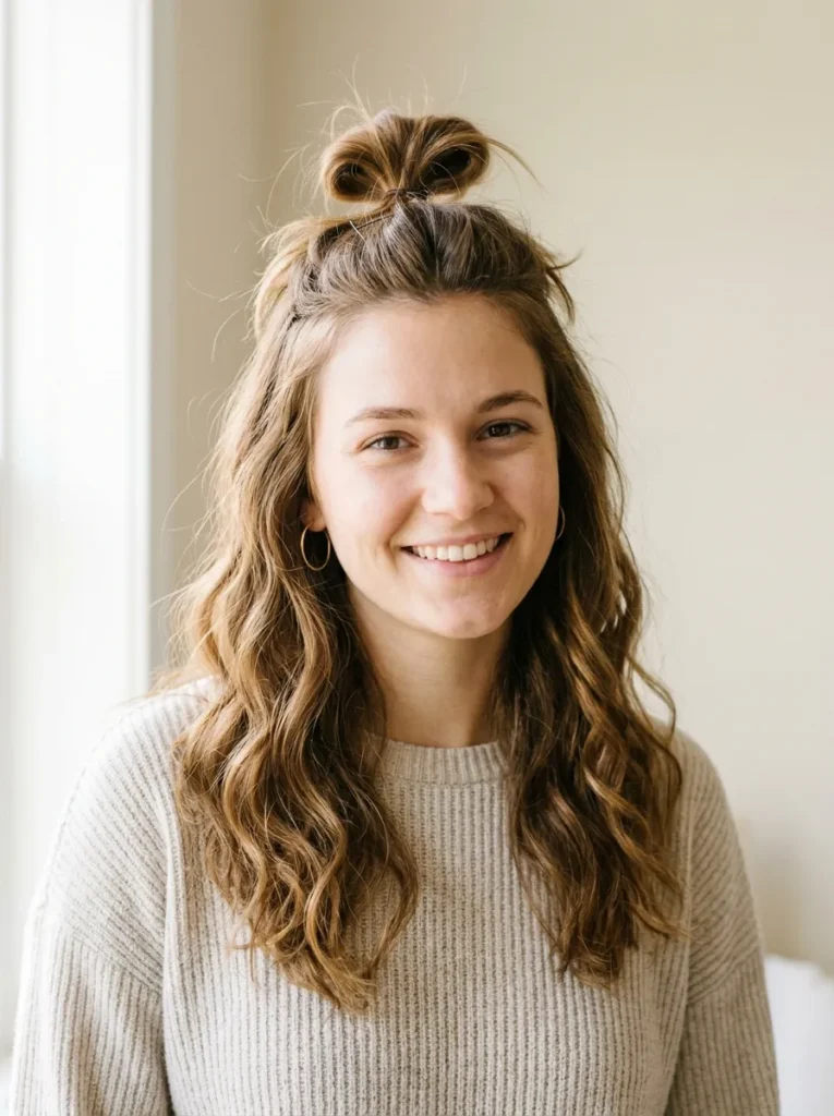 Half-Up Messy Knot