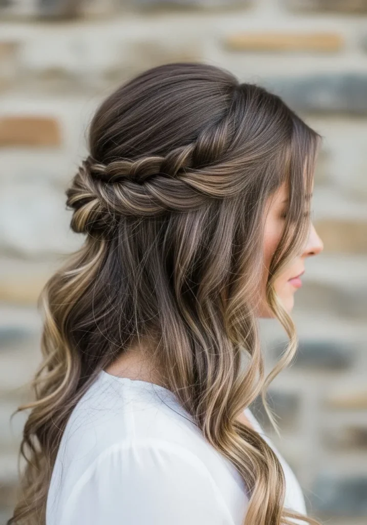 Half Up Twisted Crown