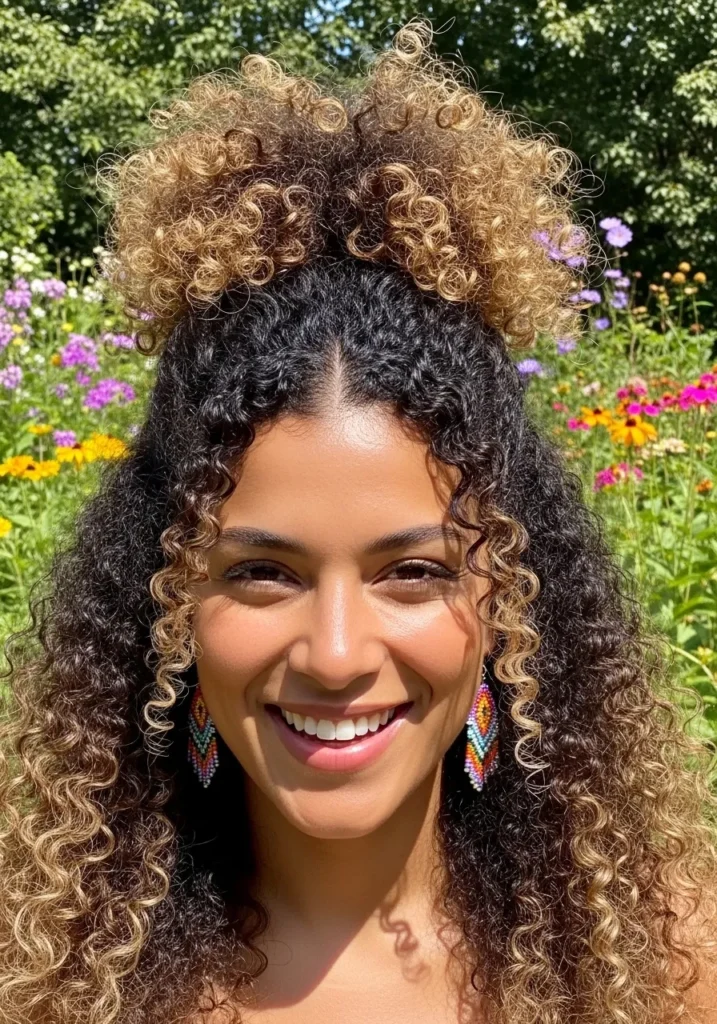 Half-Up Curly Puff