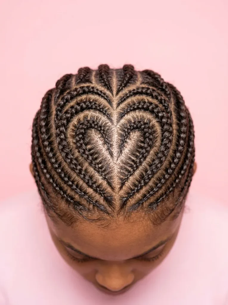 Heart-Shaped Cornrows