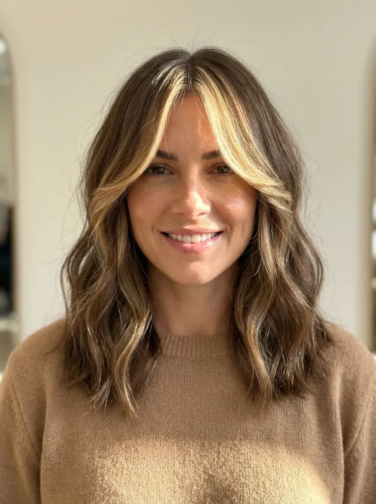 Highlighted Curtain Bangs
