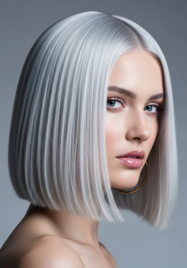 Icy White Platinum Bob