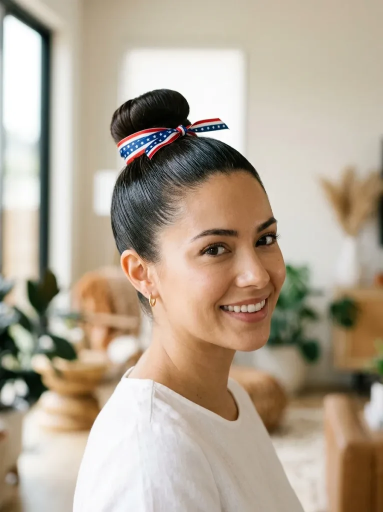 Independence Day Top Knot