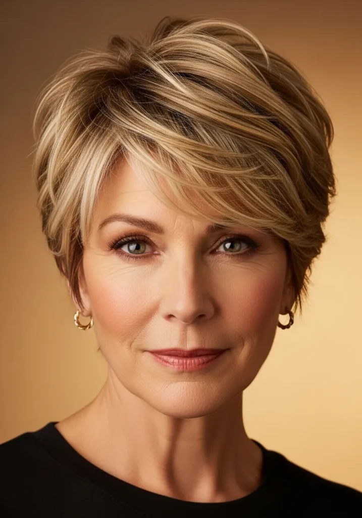 Layered Pixie with Highlights

