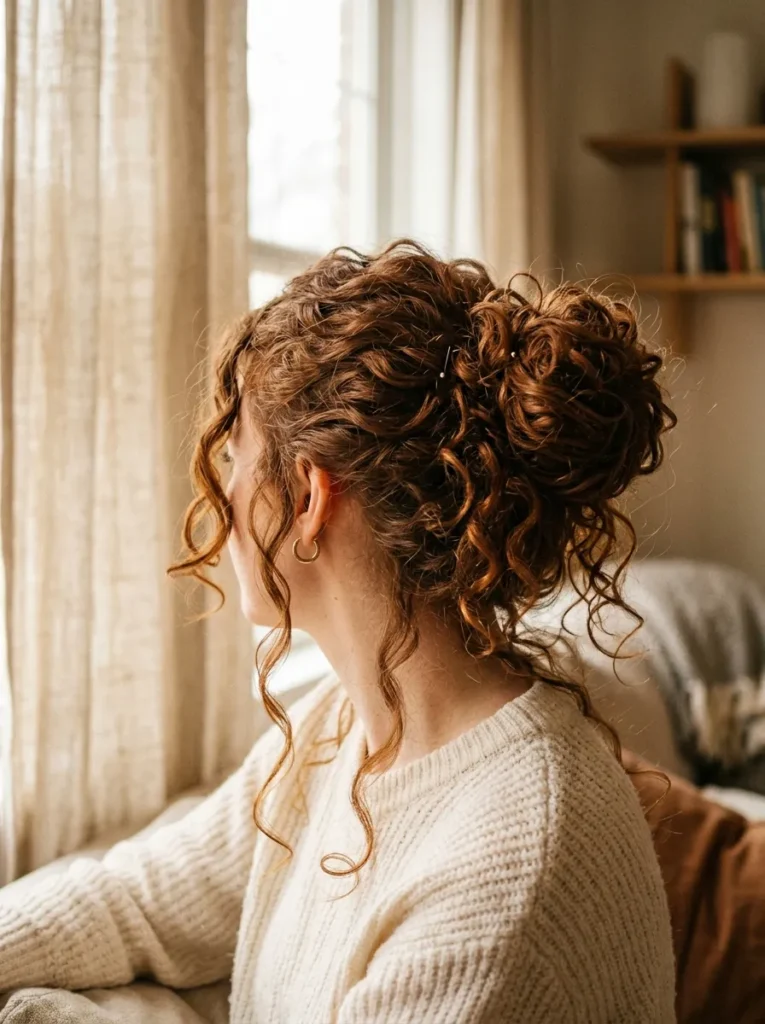 Messy Curly Bun