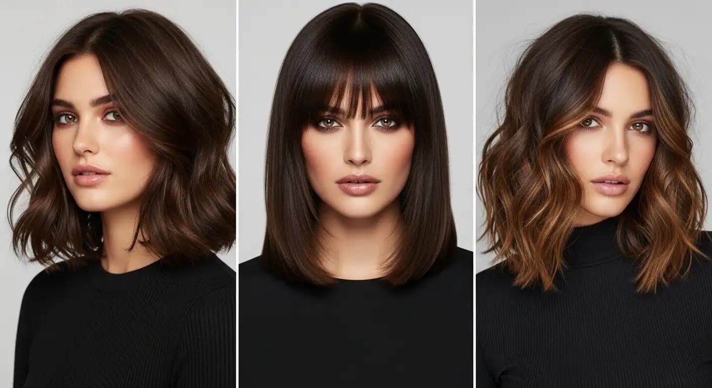 Mid Length Brunette Haircut Ideas