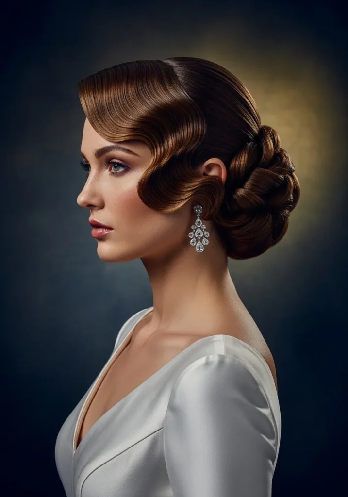 Old Hollywood Waves Updo