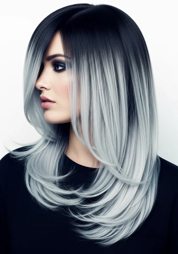 Platinum Blonde Contrast Balayage
