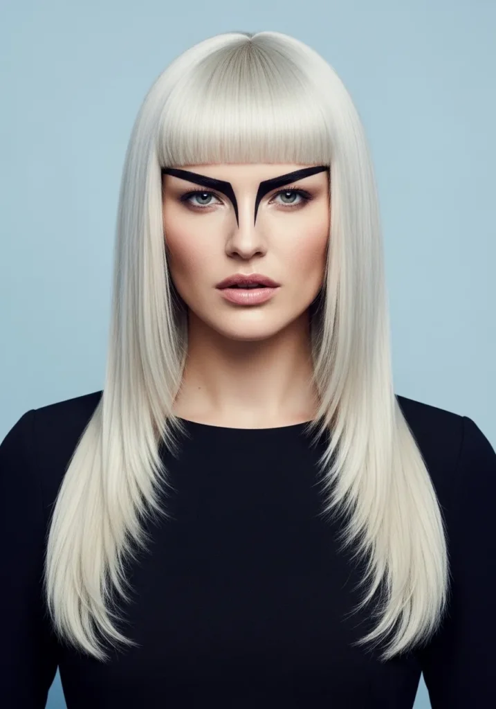 Platinum Blunt Bangs