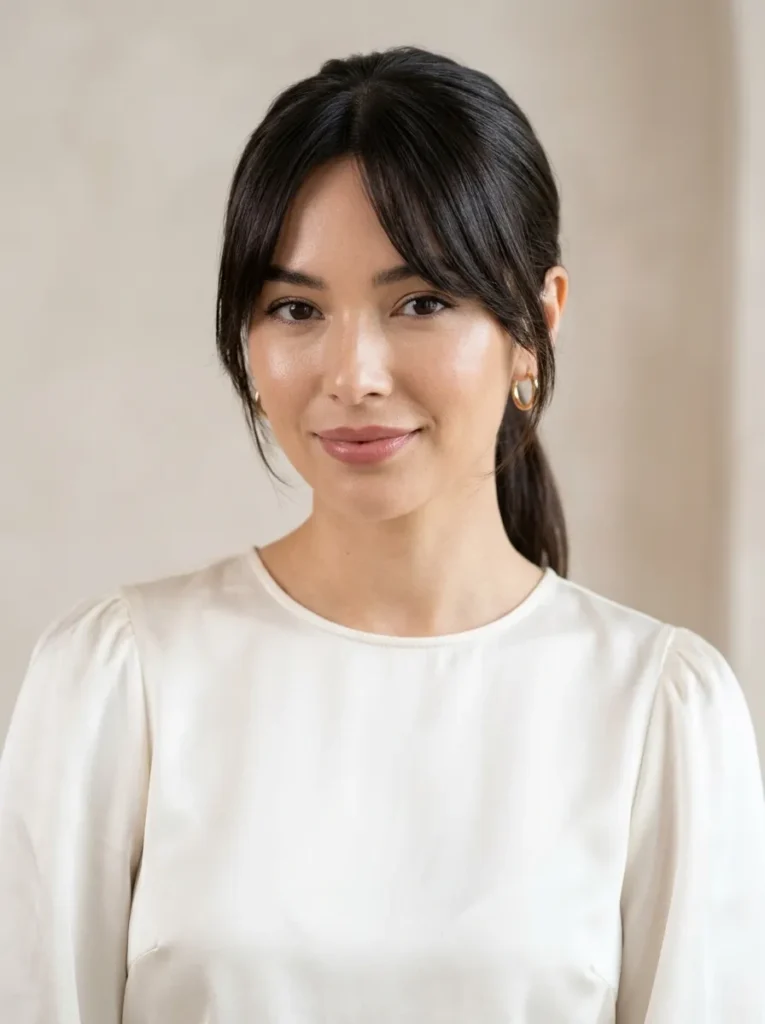 Ponytail with Curtain Bangs