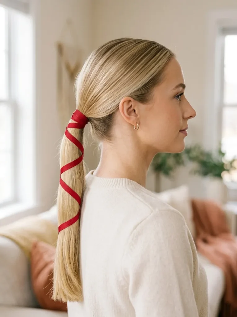 Ribbon-Wrapped Ponytail