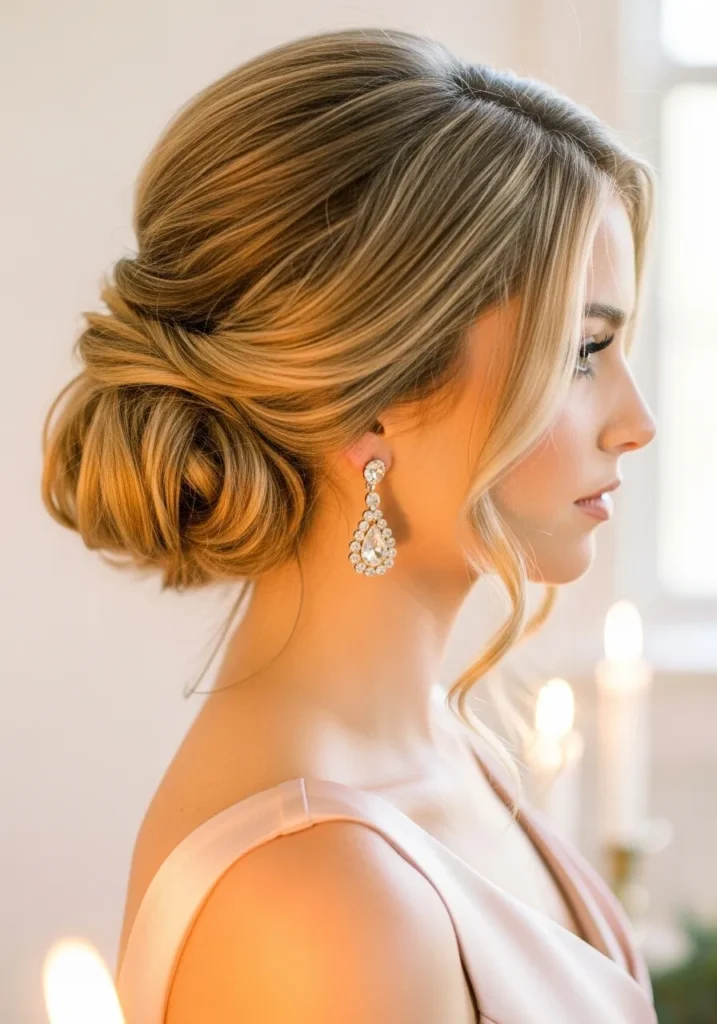 Romantic Side Swept Updo