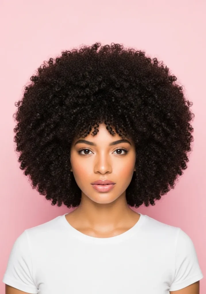 Rounded Curly Afro